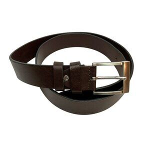 Genuine Italian 125 Leather Belt With Metal Buckle Mens Made In Italy